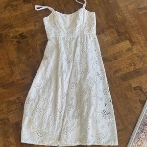 Lilly Pulitzer White Floral Eyelet midi Dress